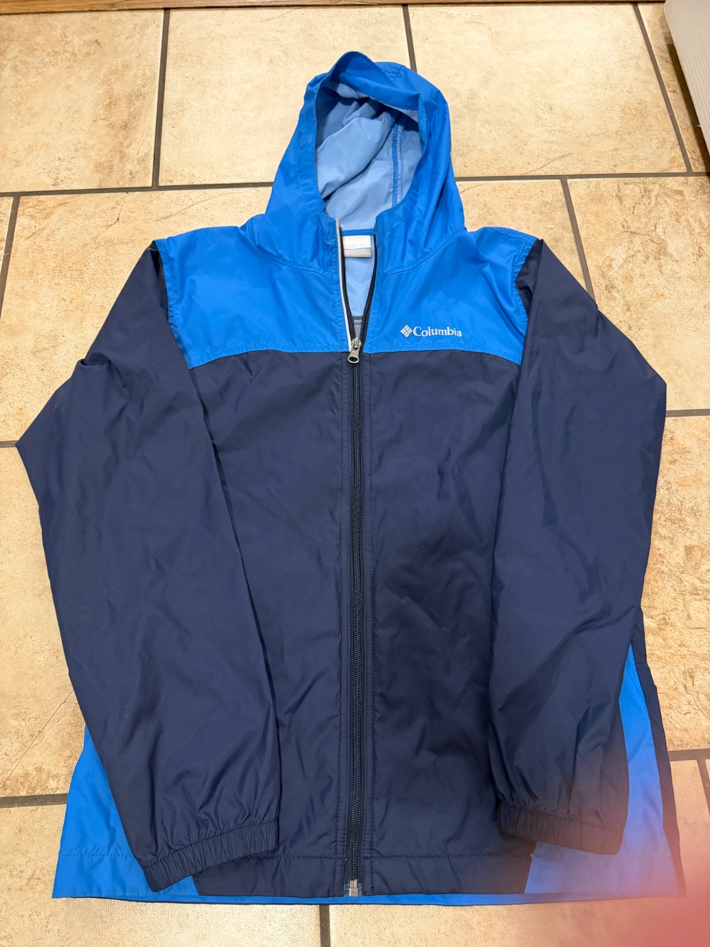 Columbia Navy and Bright Blue Kids' Rain Jacket